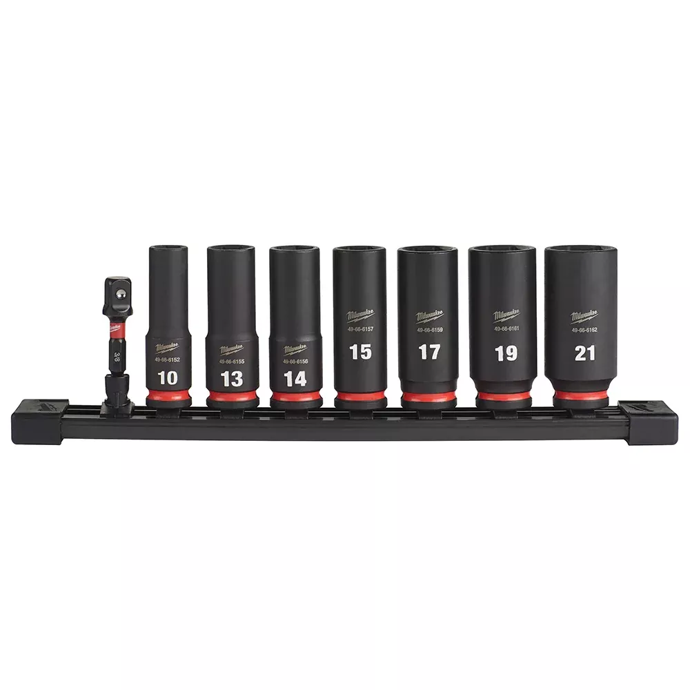 Milwaukee 8PC SHOCKWAVE™ Impact Duty 3/8" Drive Metric Deep 6 Point Socket Set