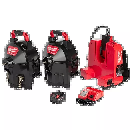 MILWAUKEE M18 FUEL SWITCH PACK Sectional Drum Machine w/ 5/8" Open Wind Cable