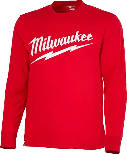 Milwaukee Men's Heavy Duty Long Sleeve T-Shirt - Red 608R