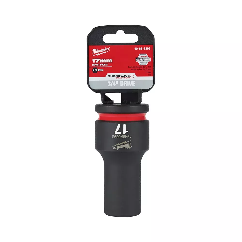 Milwaukee SHOCKWAVE™ Impact Duty 3/4" Drive 17MM Deep 6 Point Socket