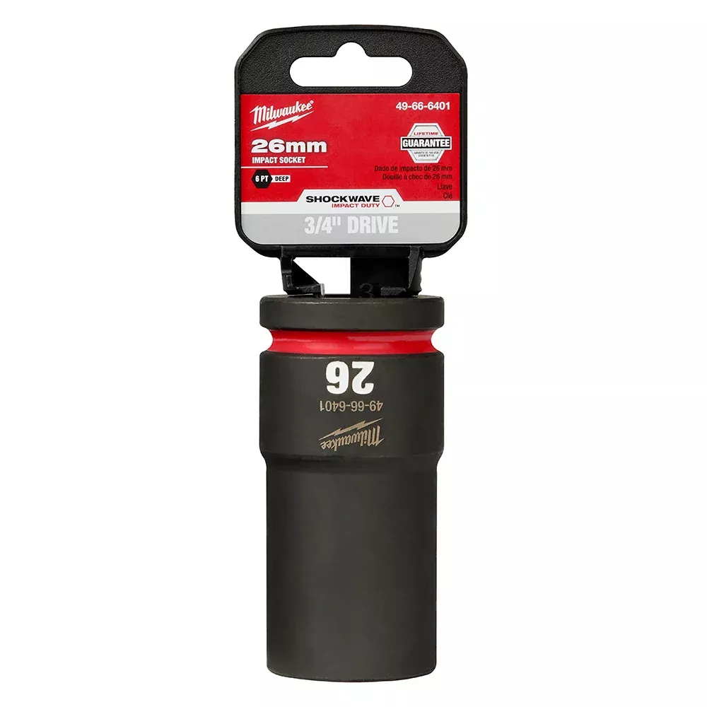 Milwaukee SHOCKWAVE™ Impact Duty 3/4" Drive 26MM Deep 6 Point Socket