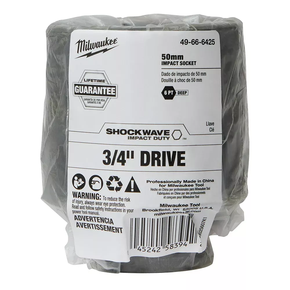 Milwaukee SHOCKWAVE™ Impact Duty 3/4" Drive 50MM Deep 6 Point Socket