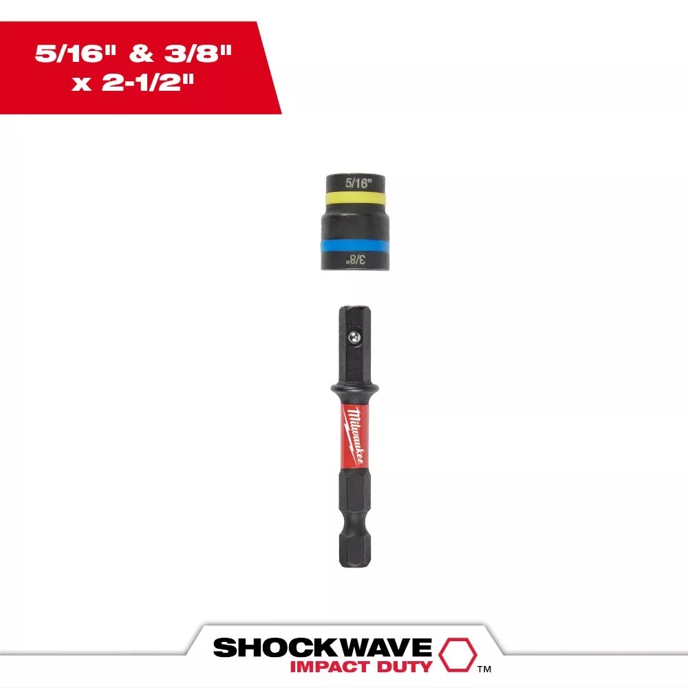 Milwaukee SHOCKWAVE Impact Duty5/16 and 3/8 x 2-1/2 QUIK-CLEAR2-in-1 Magnetic Nut Driver