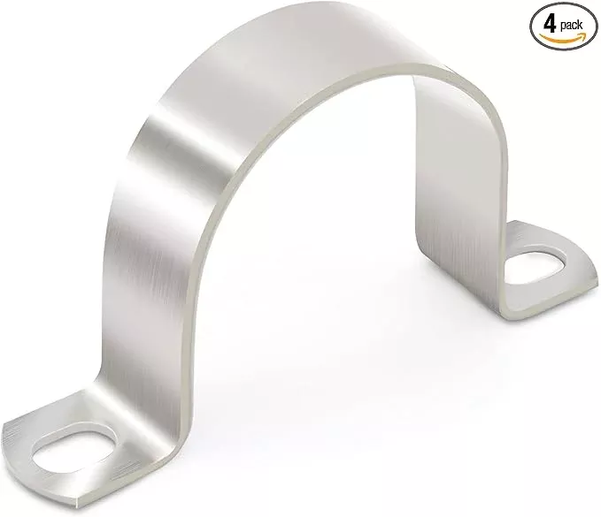 OD 3-1/8" Conduit Clamp 304 SS Pipe Support U Bracket, Tube Clamp for Large Cable/Water Pipe/Pipe, Heavy Duty Strap Clamps | OD 3-1/8" | 4 pcs