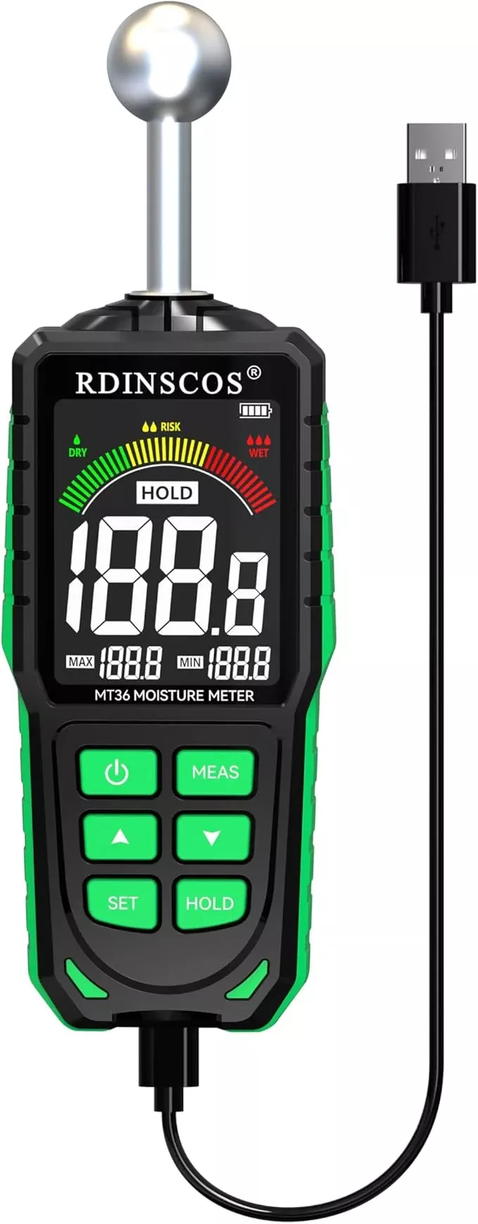 Pinless Moisture Meter for Drywall for Wood and Wall; Ball type Moisture Readers