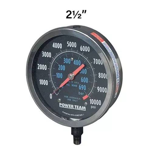 Power Team Hydraulic 2.5" Pressure Gauge 9040