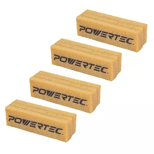 POWERTEC 71424-P2 Abrasive Cleaning Stick for Sanding Belts & Discs 4-1/2" 4PK | Natural Rubber Eraser - Woodworking Shop Tools for Sanding Perfection
