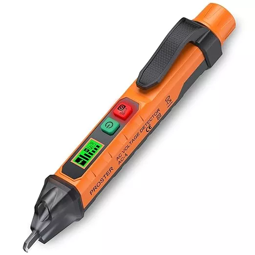 Proster Non Contact Voltage Tester Pen - Adjustable AC Voltage Detector, Electric Volt Pen Tester Pen 12-1000V/48-1000V with LED Flashlight