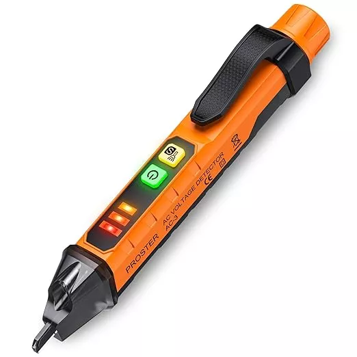 Proster Non Contact Voltage Tester Pen - Adjustable Sensitivity AC Voltage Detector, Electric Volt Pen Tester Pen 12-1000V/48-1000V, Contactless Voltage Detector