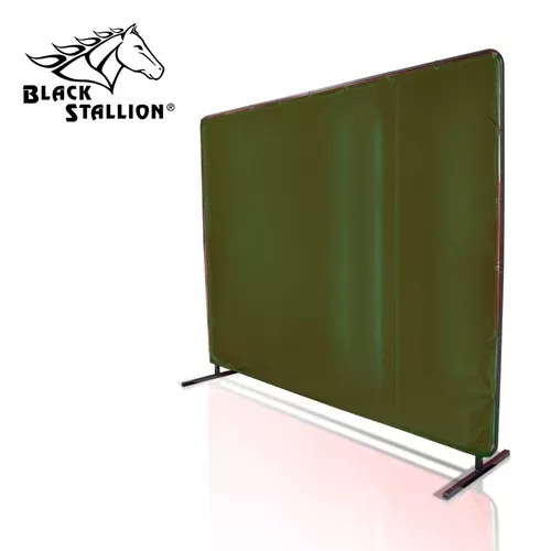 Revco Black Stallion 6' X 8' Olive Canvas FR Welding Screen & Frame 6X8CF1
