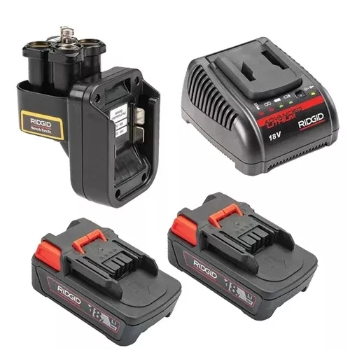 Ridgid 18V SeekTech Locator Adaptor (2) 2.5 AH Batteries & Charger Kit 66518