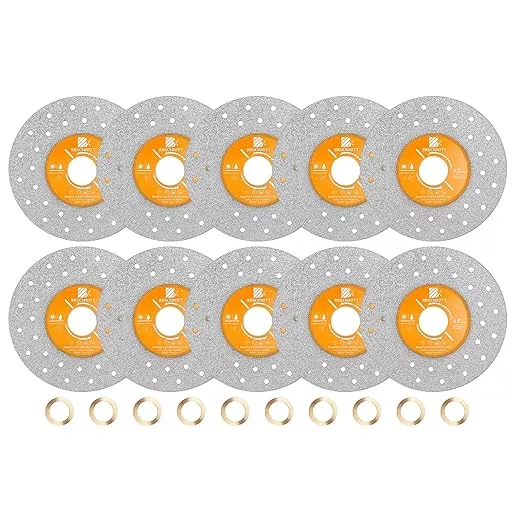 Rock Slab Grinding Disc - 4.5 inch Glass Cutter Disc (10pcs), Granite Cutting Disc, Diamond Grinder Wheel for Rock Slab, Stone, Tile, Marble, Granite, Glass Diamond Cutting Discs