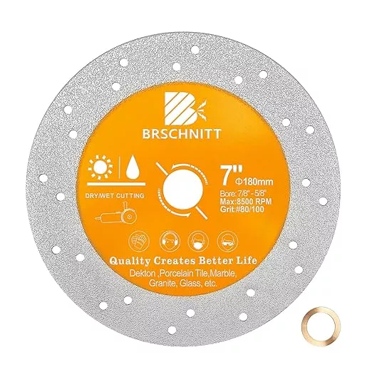 Rock Slab Grinding Disc - 7 inch Glass Cutter Disc, Granite Cutting Disc, Diamond Grinder Wheel for Rock Slab, Stone, Tile, Marble, Granite, Glass Diamond Cutting Discs