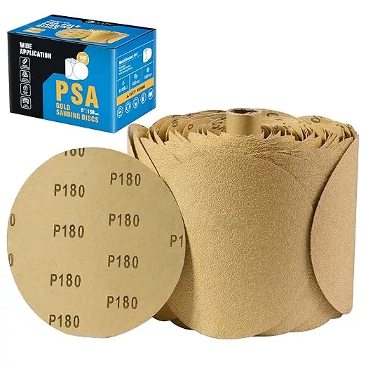 S SATC 100 PCS PSA Sanding Discs 6 Inch Adhesive Backed Sandpaper 180 Grit Sander Attachment for Drill Self Stick Aluminum Oxide Round Automotive Sandpaper with Sticky Back