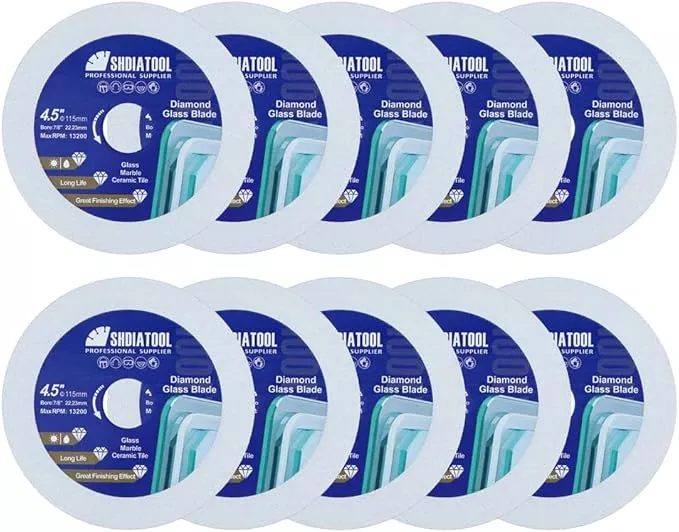 SHDIATOOL Diamond Glass Cutting Disc 4-1/2-Inch Saw Blade, Ultra-Thin Cut Off Wheel for Tile Ceramic Porcelain Marble 115mm (3 of Pack)