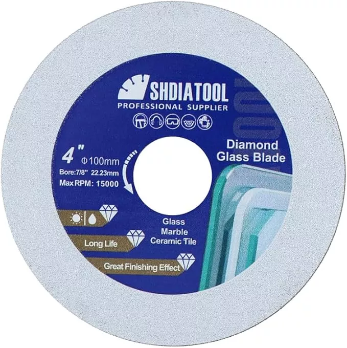 SHDIATOOL Diamond Glass Cutting Disc 4-Inch Saw Blade, Ultra-Thin Cut Off Wheel for Tile Ceramic Porcelain Marble 100mm (10 of Pack)