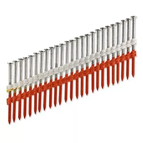 Simpson Stainless 3" 20-22 degree Plastic Full Round Head 11-Gauge Ring-Shank Nail, Collated (1000-Pack) S11A300CNJ