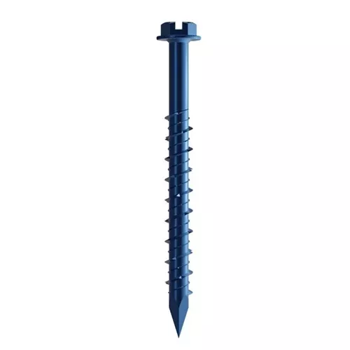 Simpson Strong-Tie 1/4" x 1-1/4" Titen Turbo Hex Head Concrete & Masonry Screws, Blue (100-Pack) TNT25114H