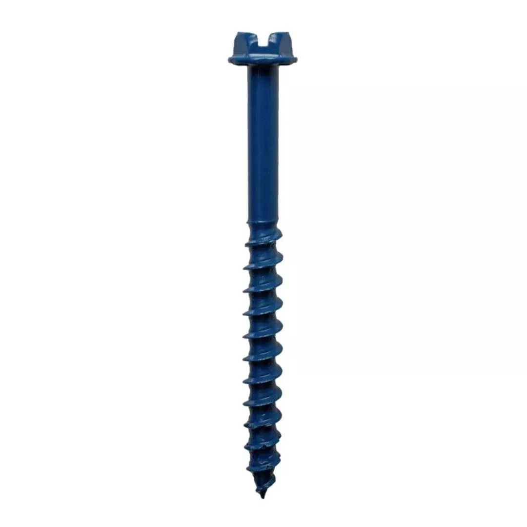 Simpson Strong-Tie 3/16" x 1-1/4" Titen Turbo Hex Head Concrete & Masonry Screws, Blue (100-Pack) TNT18114H