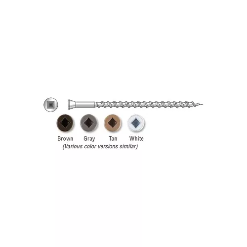 Simpson Strong Tie SSDTH #7 x 3" Trim Head Decking Screw, Square Drive, 305 Stainless Steel, Sharp Point, Collated (1000-Pack) SSDTH3S