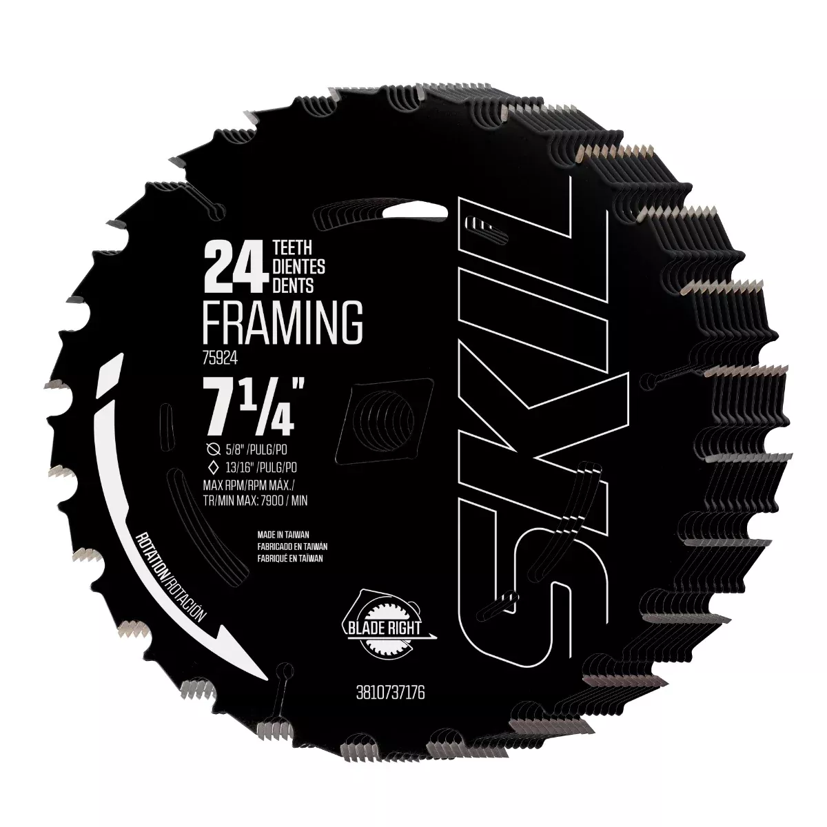 Skil 7-1/4" 24-Tooth Carbide Framing Circular Saw Blade 10-Pack 75924-10