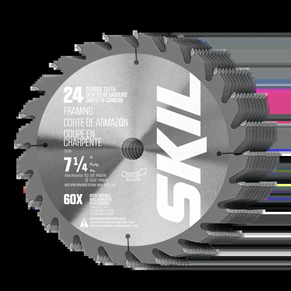 Skil 7-1/4 in. 24-Tooth Carbide Framing Circular Saw Blade, 10-Pack 75724-10