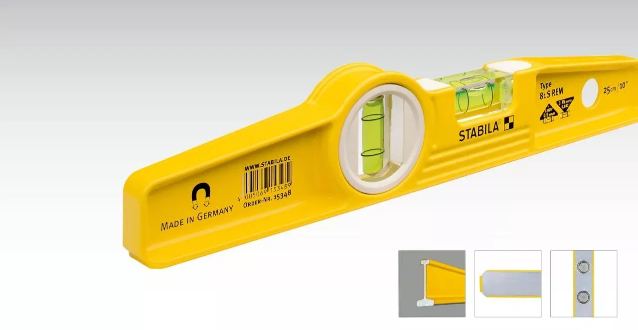 Stabila 10 in. TYPE 81 SM Die Cast Magnetic Torpedo Level 25100