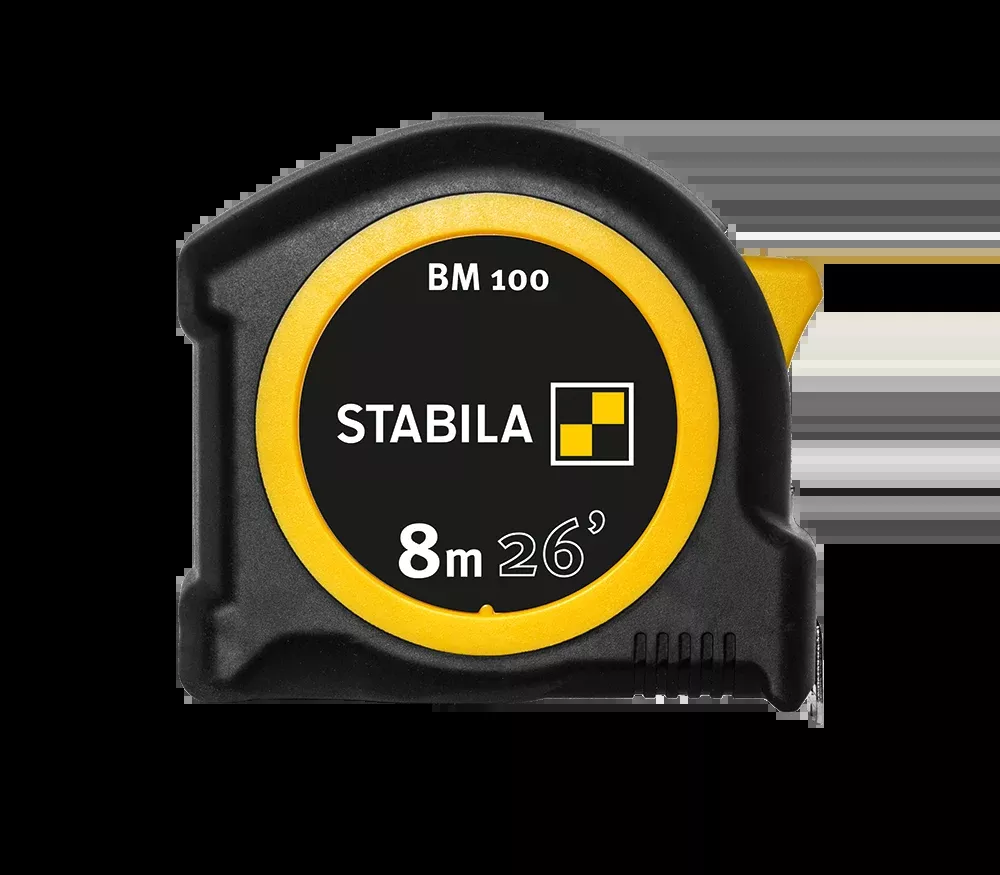 Stabila 26 ft. (8m) Pocket Tape Measure, cm/in Scale, BM 100 30826