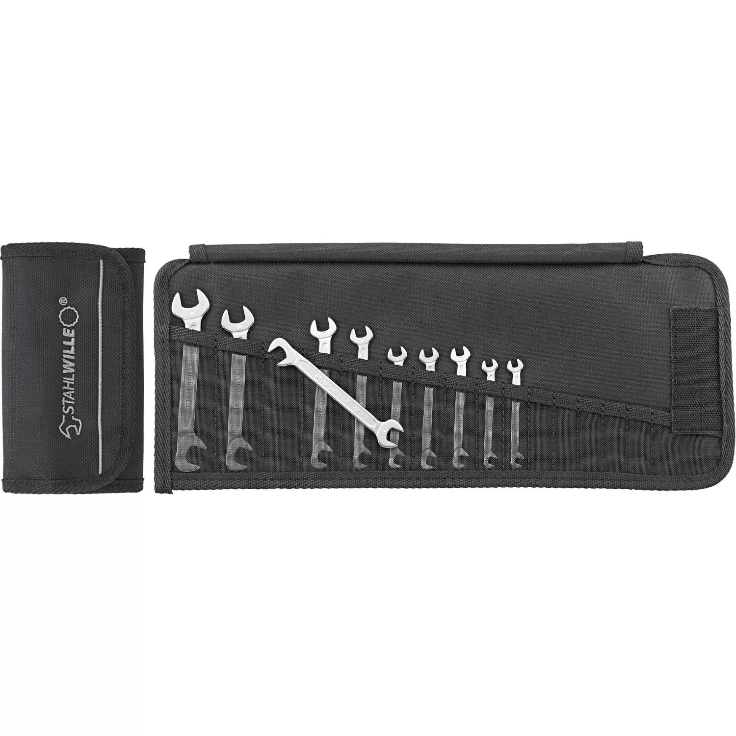 Stahlwille 96400653 12/10 Small Double Open Ended Spanner Electric Set w/ Wallet, 10 Pieces