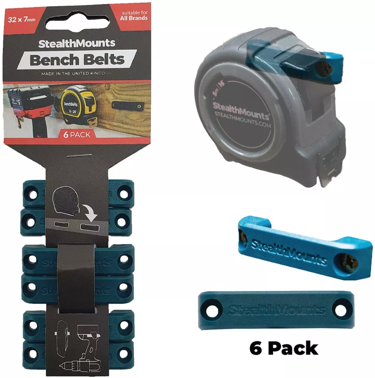 StealthMounts Bench Belts Yellow, 6-Pack