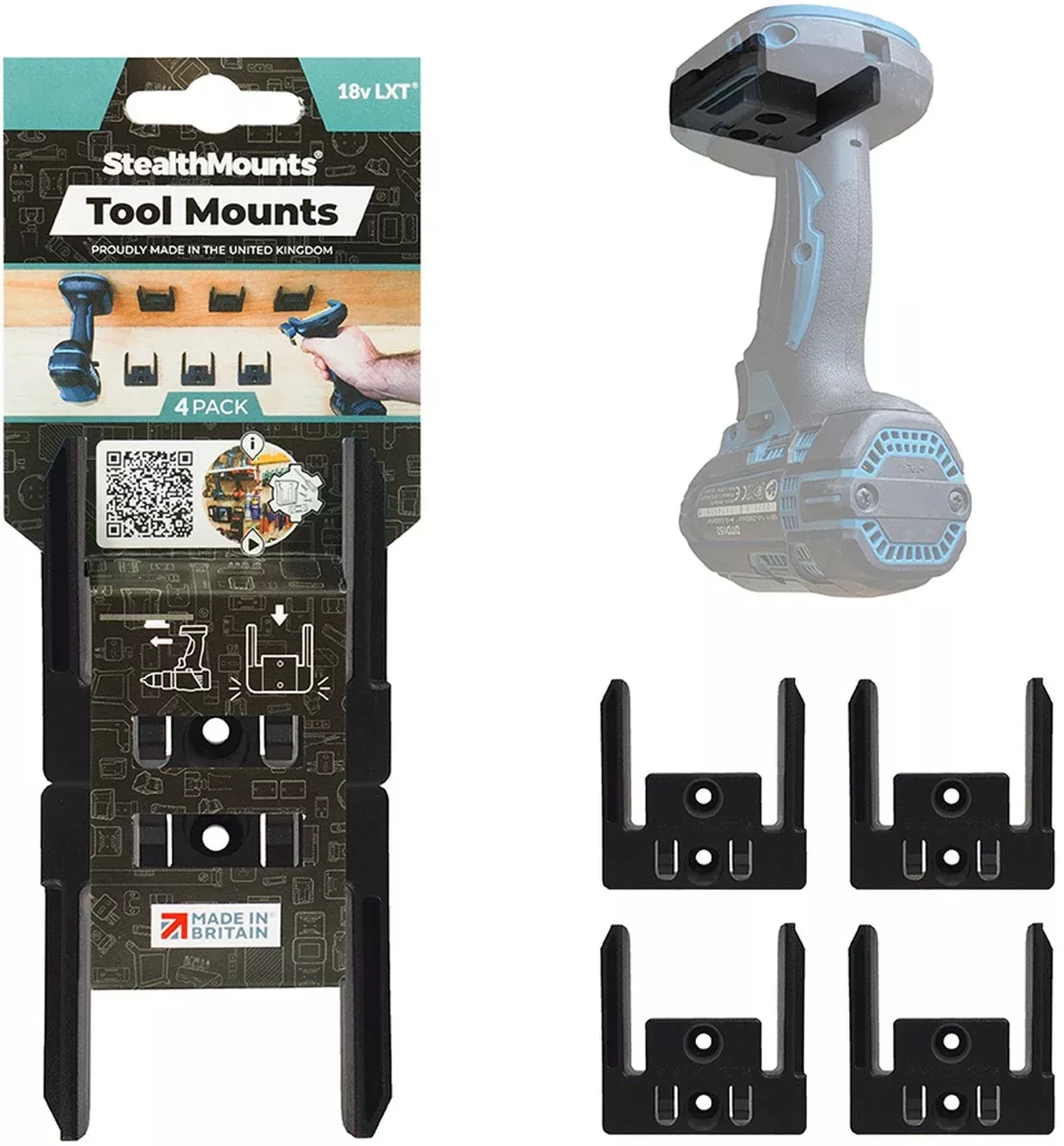 StealthMounts Tool Mounts for Makita 18V LXT, 4-Pack