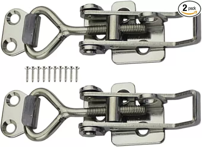 SYINE Adjustable Buckle Cabinet Boxes Lever Handle Toggle Catch Latch Lock with Screws,2 Pcs (3S,Range:126-148mm)