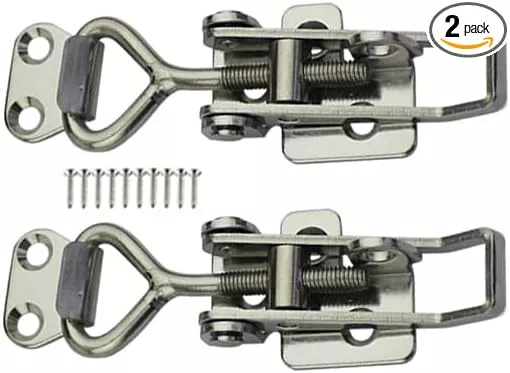 SYINE Adjustable Buckle Cabinet Boxes Lever Handle Toggle Latch Lock with Screws, 2 Pcs (SK-1S, 75-95mm)