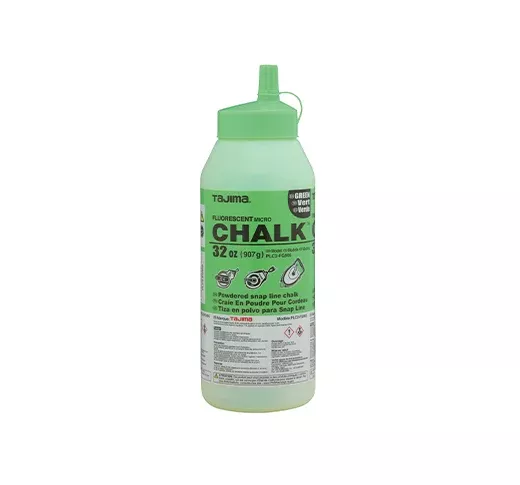 Tajima Tool Micro Chalk, Ultra-Fine Chalk with Easy-Fill Nozzle, 907g/32 oz, Fluorescent Green PLC2-FG900