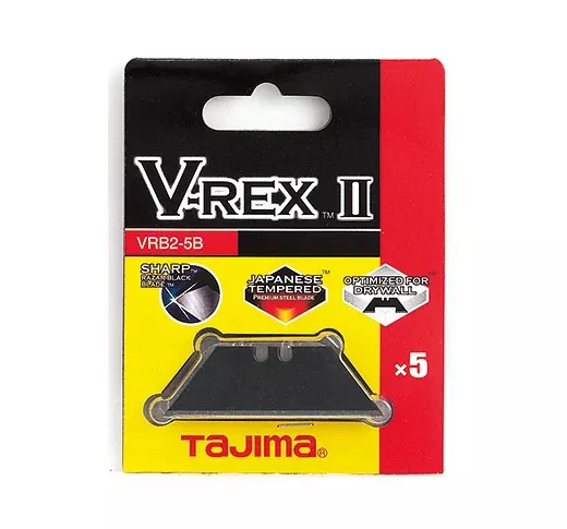 Tajima Tool V-REX II Premium Tempered Steel Utility Knife Blades, 5-Blade pack VRB2-5B