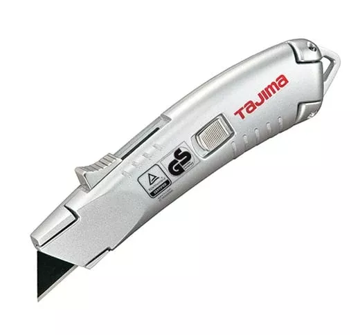 Tajima Tool VR-Series Self-Retracting Safety Utility Knife, One-Piece, 3x V-REX Blades VR-103