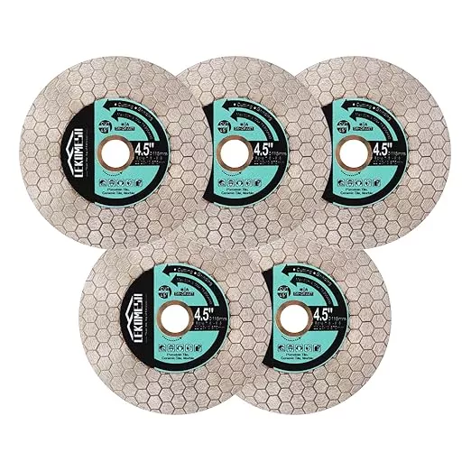 Tile Blade 4.5"/115mm - 5pcs Diamond Saw Blade Hexagon Design for Cutting and Grinding Granite Marble Ceramic Porcelain Tile,Arbor 7/8"-5/8"