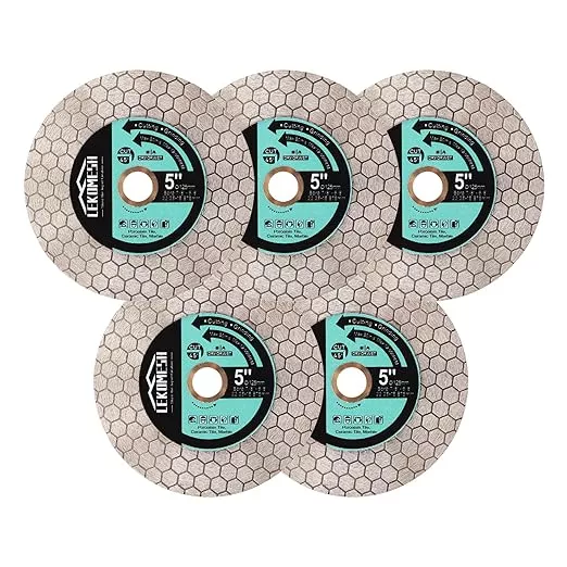 Tile Blade 5"/125mm - 5pcs Diamond Saw Blade Hexagon Design for Cutting and Grinding Granite Marble Ceramic Porcelain Tile,Arbor 7/8"-5/8"
