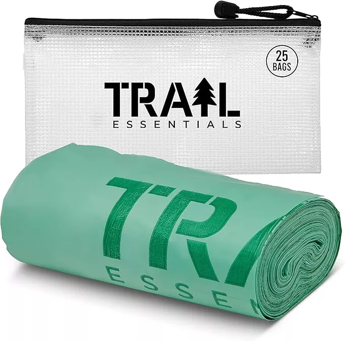 Toilet Bags, Certified Biodegradable and Compostable; Use and Bury in Ground –Includes Convenient Water Resistant Carry Case