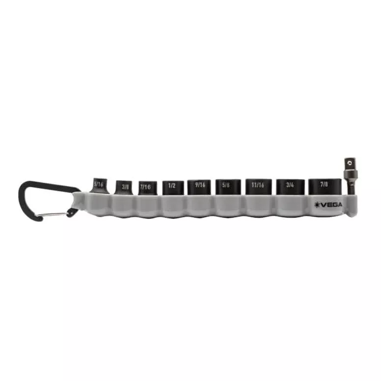 Vega 216SA10CB 10-Piece 3/8 in. Drive Impact Socket Set, SAE