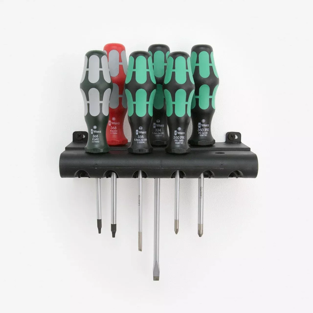 Wera 347778 Kraftform Plus Slotted/Phillips/Square Screwdriver Set + Rack