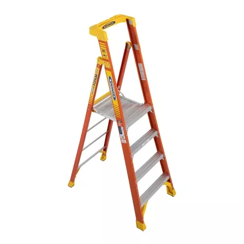 Werner 10' Fiberglass Podium Ladder 4' Platform Type IA PD6204