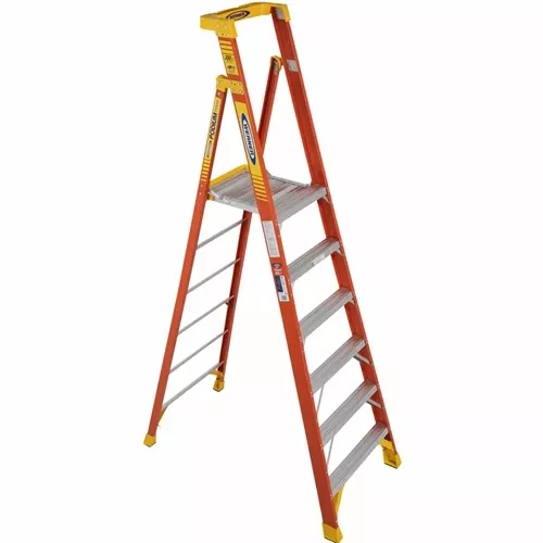 Werner 12' Fiberglass Podium Ladder 6' Platform Type IA PD6206