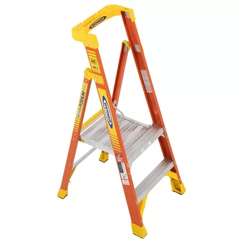 Werner 8' Fiberglass Podium Ladder 2' Platform Type IA PD6202