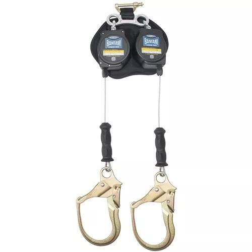 Werner Bantam Twinleg 8' Cable Leading Edge Self-Retracting Galvanized Steel Lifeline w/ Steel Swivel Snap Hook R413008LE