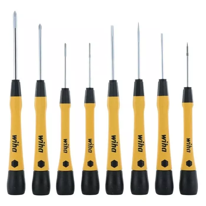 Wiha 27396 8-Piece ESD Safe PicoFinish Precision Screwdriver Set in Pouch