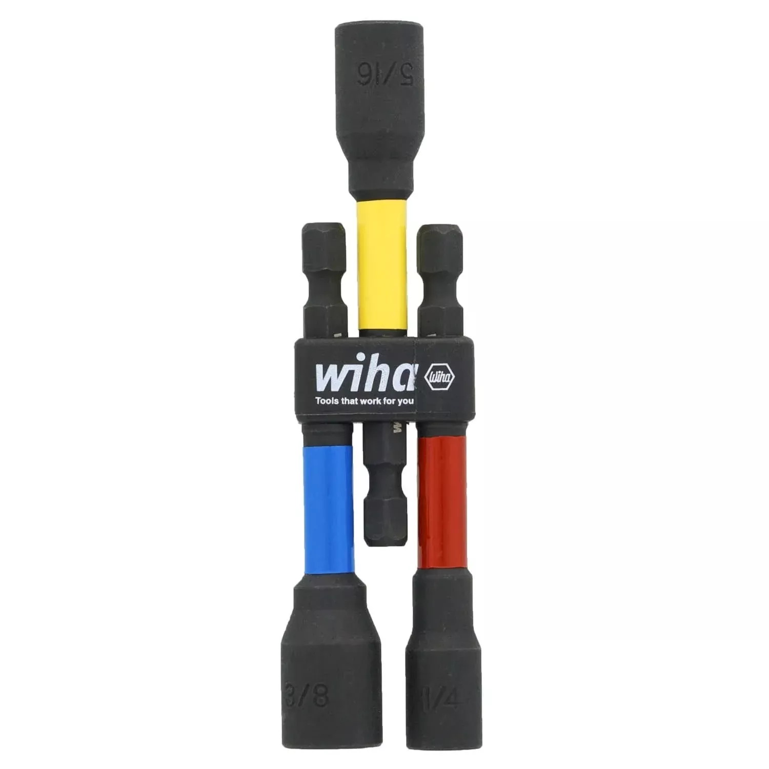 Wiha 70489 3-Piece Color Coded Magnetic Nut Setter SAE Set 3"