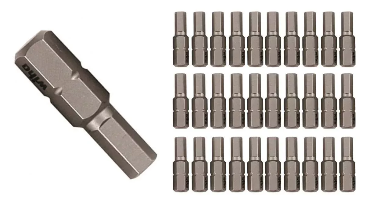 Wiha Hex Inch Insert Bit Contractor Grade, 30-Pack