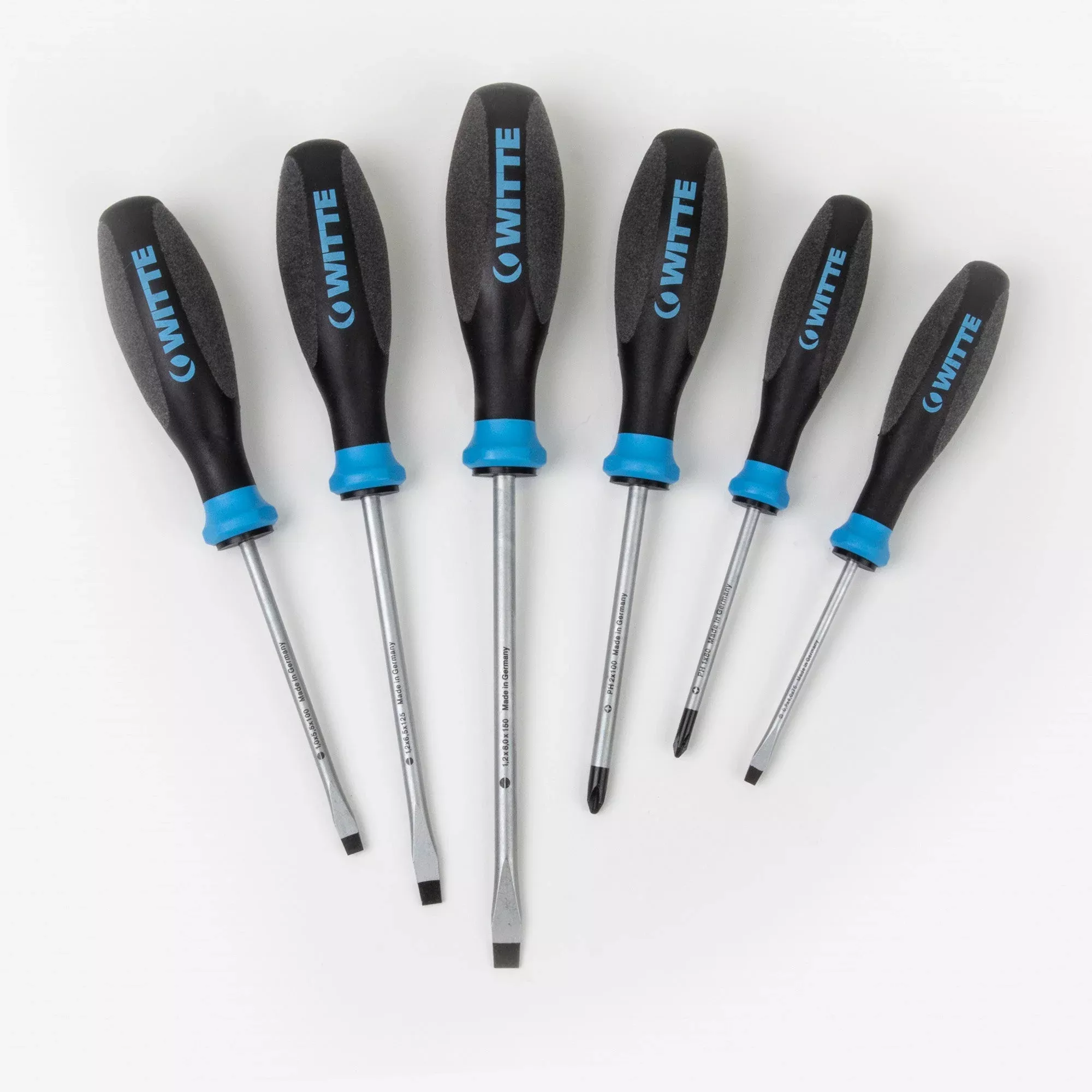 Witte Pro Plus Slotted and Phillips Screwdriver Set, 6 Pieces
