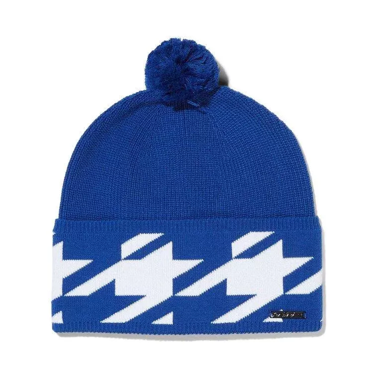 Women’s Houndstooth Beanie – Electric Blue